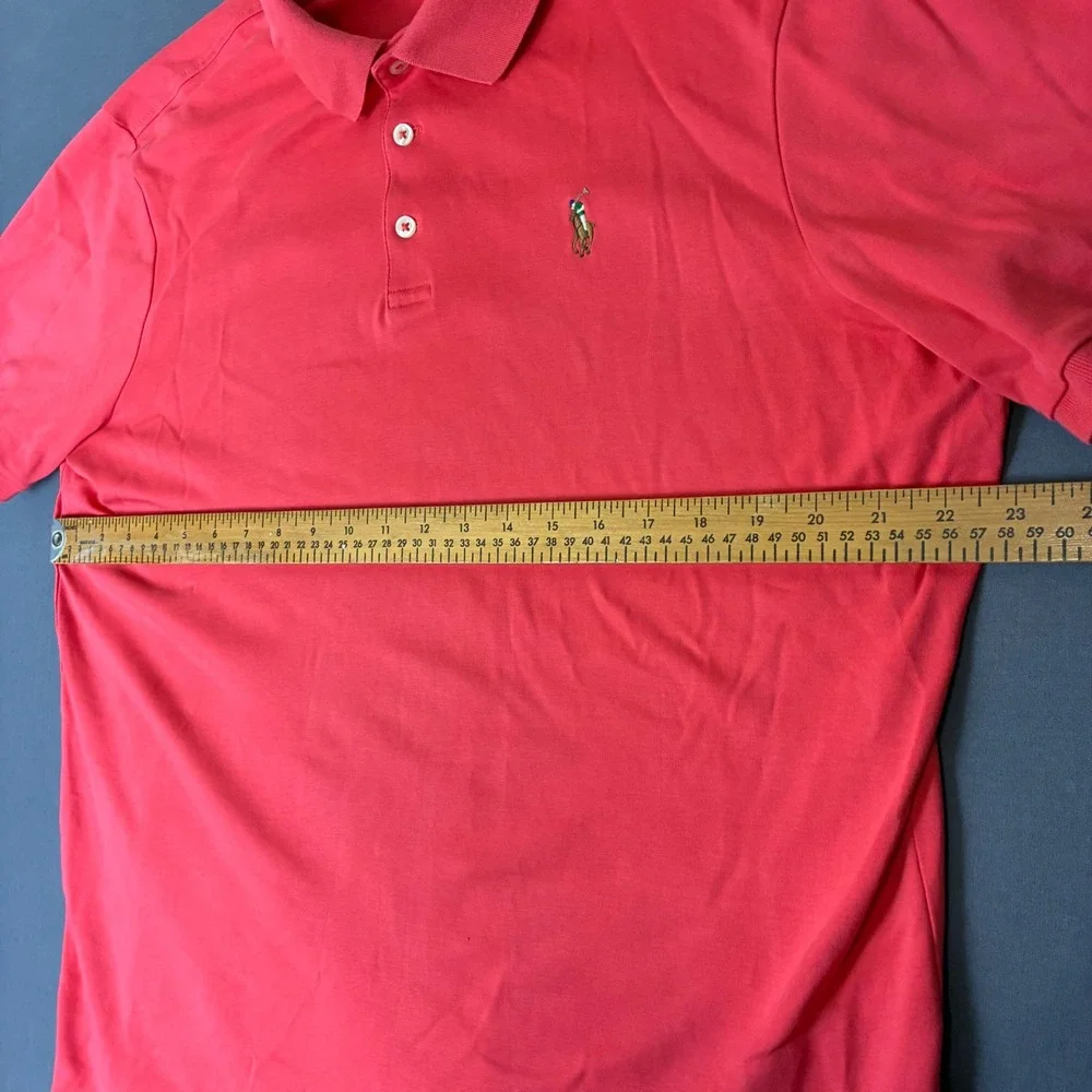 Polo Ralph Lauren Classic Fit Red Shirt Sleeve Polo Shirt Men's Size Large Flesh